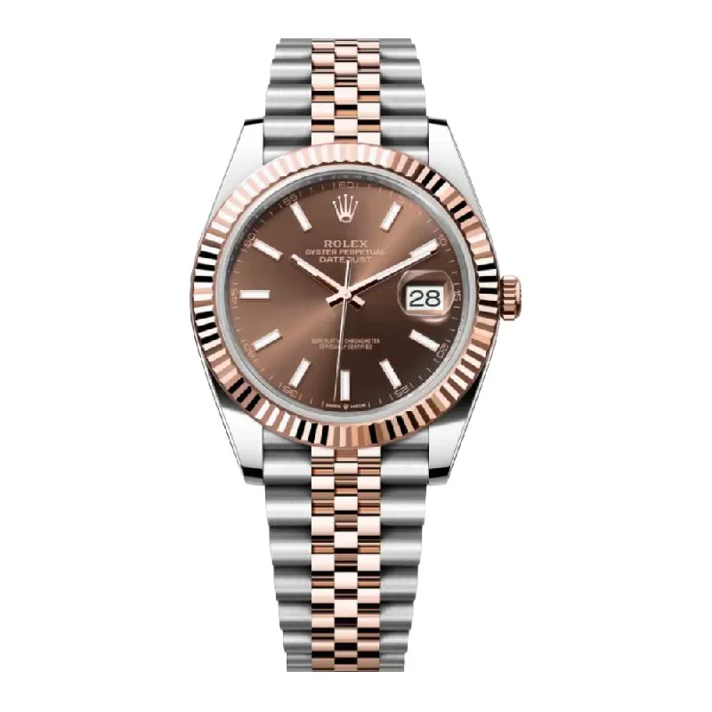 Rolex Datejust 41mm - Ref: 126331-0002 - Chocolate Stick Dial, Two Tone Stainless Steel & 18K Rose Gold Jubilee Bracelet Men's Watch-Rolex Datejust 36mm White Dial Watch