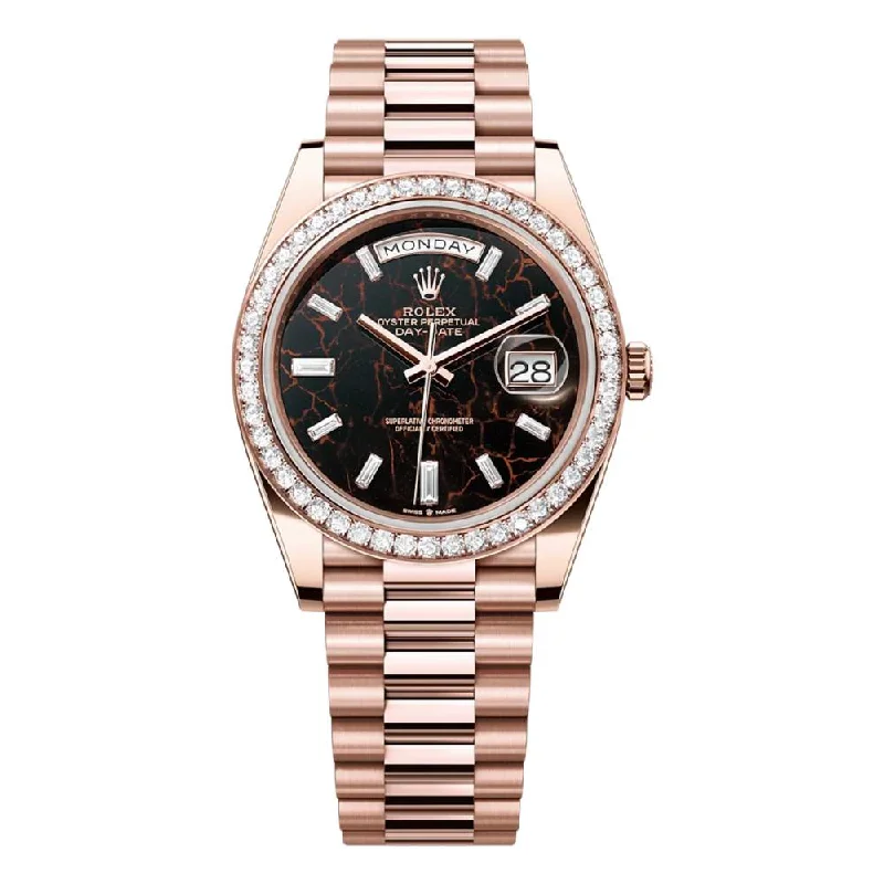 Rolex Day Date 40mm - Ref: 228345rbr-0016 - Eisenkiesel Diamond Dial & Diamond Bezel, 18K Rose Gold President Bracelet Men's Watch-Rolex Datejust 31mm Jubilee Bracelet Watch