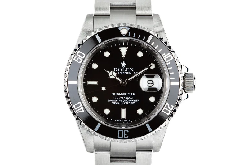 2006 Rolex Submariner 16610T with Service Papers-Rolex Submariner Black Dial Watch