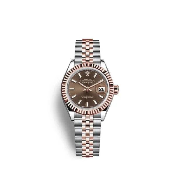 Rolex Lady-Datejust 28mm - Ref: 279171-0017 - Chocolate Stick Dial, Two Tone Stainless Steel & 18K Rose Gold Jubilee Bracelet Women's Watch-Rolex Day-Date 36mm Green Dial Watch