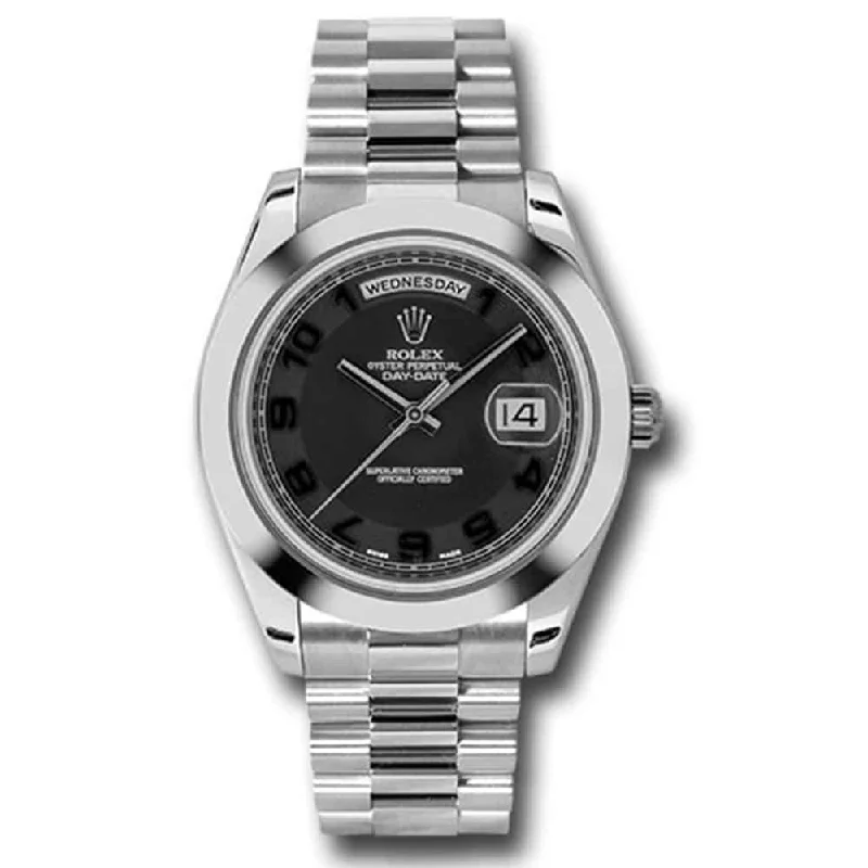 Rolex Day Date II 41mm - Ref: 218206 bkcap - Black Concentric Roman Dial, Platinum President Bracelet Men's Watch-Rolex Datejust 31mm Watch