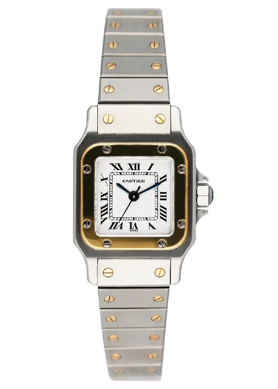 Cartier Santos Galbee 0902 Two-Tone Automatic Ladies Watch-Cartier Trinity Necklace