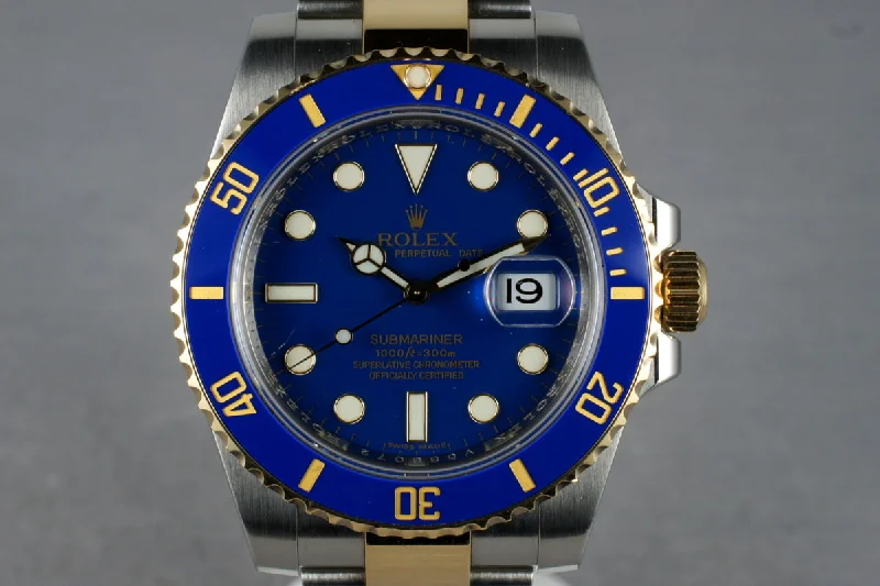 2009 Rolex Ceramic 18K/SS Submariner 116613 with Blue Dial-Rolex Explorer 42mm Watch