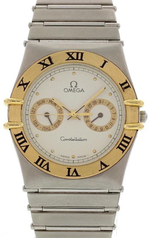 Men's Omega Constellation Day Date 18k YG/ SS 198.0142-Omega De Ville Prestige Automatic 39mm Watch