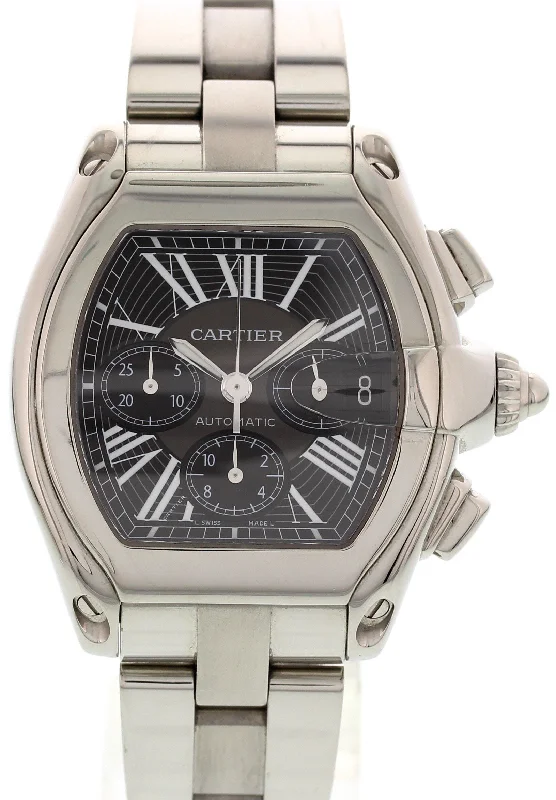 Cartier XL Roadster Chronograph Stainless Steel 2618-Cartier Ballon Bleu 33mm Diamond Watch