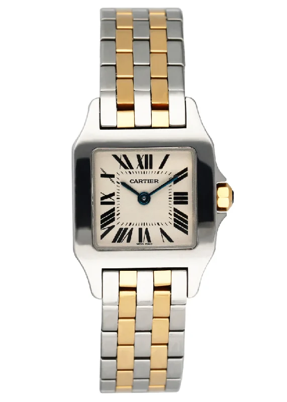 Cartier Santos Demoiselle 2698 Two-Row Ladies Watch-Cartier Love Diamond Bangle