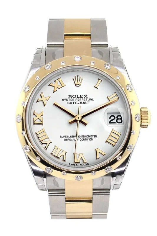 Rolex Datejust 31 White Roman Dial Diamond Bezel 18K Gold Two Tone Ladies 178343 Pre-owned-Rolex Explorer Men’s Watch