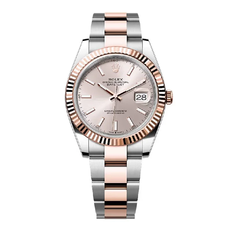 Rolex Datejust 41mm - Ref: 126331-0009 - Sundust Stick Dial, Two Tone Stainless Steel & 18K Rose Gold Oyster Bracelet Men's Watch-Rolex Submariner 116618LN Watch