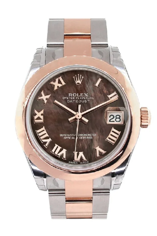 Rolex Datejust 31 Black Mother of Pearl Roman Dial 18K Rose Gold Two Tone Ladies Watch 178241-Rolex Submariner 126610LN Watch