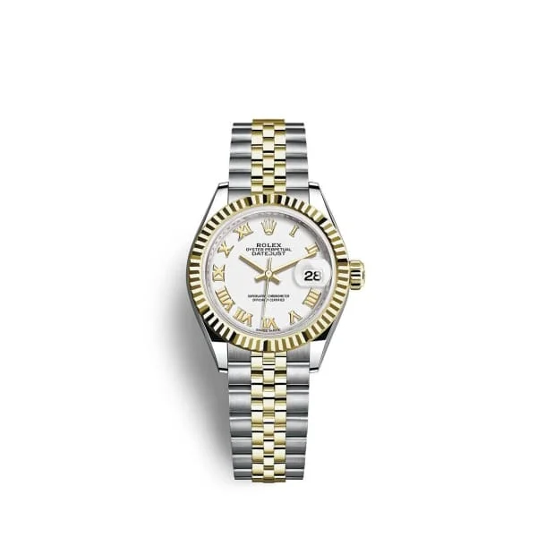 Rolex Lady-Datejust 28mm - Ref: 279173-0023 - White Roman Dial, Two Tone Stainless Steel & 18K Yellow Gold Jubilee Bracelet Women's Watch-Rolex Explorer Men’s Watch