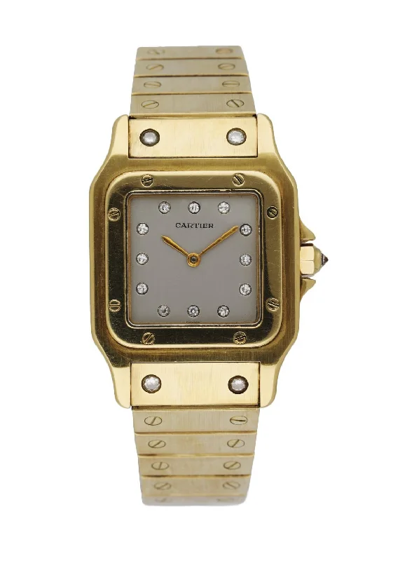 Cartier Santos Galbee 18K Yellow Gold Factory Diamond Dial Automatic Watch-Cartier Santos de Cartier Watch