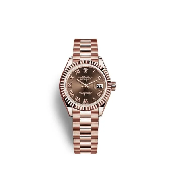 Rolex Lady Datejust 28mm - Ref: 279175-0014 - Chocolate Dial, 18K Rose Gold President Bracelet Women's Watch-Rolex Day-Date 36mm Rose Gold Watch