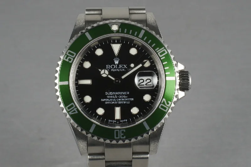 2004 Rolex Green Submariner 16610 LV Mark 1 dial and Mark 2 bezel-Rolex Day-Date President Watch