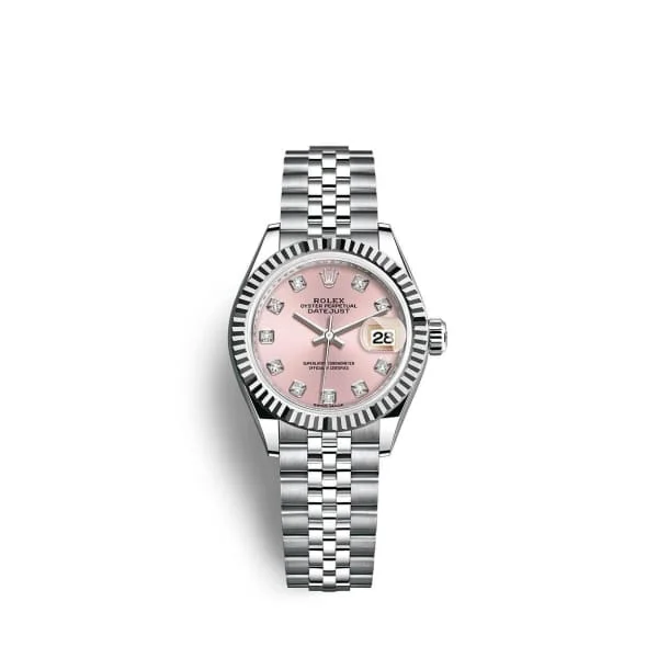 2024 Rolex Lady-Datejust 28mm - Ref: 279174-0003 - Pink Diamond Dial, Stainless Steel Jubilee Bracelet Women's Watch-Rolex Cosmograph Daytona 18k Rose Gold Watch