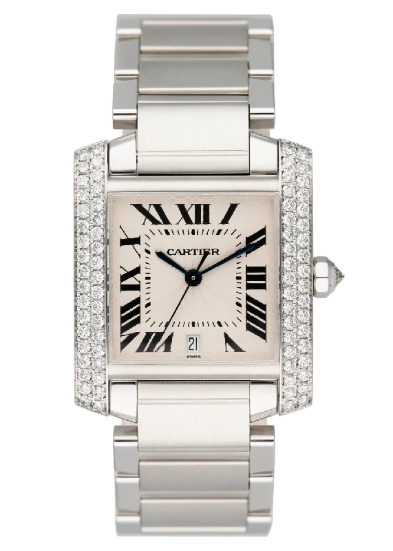 Cartier Tank Francaise WE1003S3 / 2366 18K White Gold Watch-Cartier Santos de Cartier XL Watch