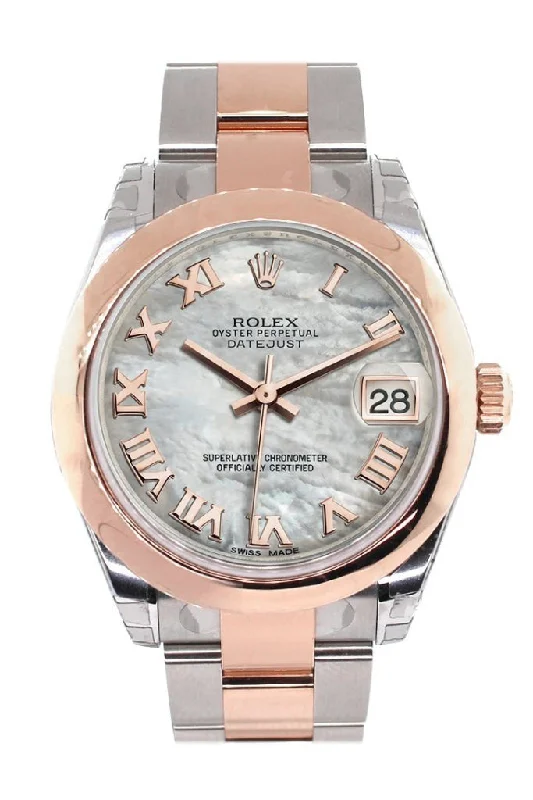 Rolex Datejust 31 White Mother of Pearl Roman Dial 18K Rose Gold Two Tone Ladies Watch 178241-Rolex GMT-Master II 126711CHNR Watch