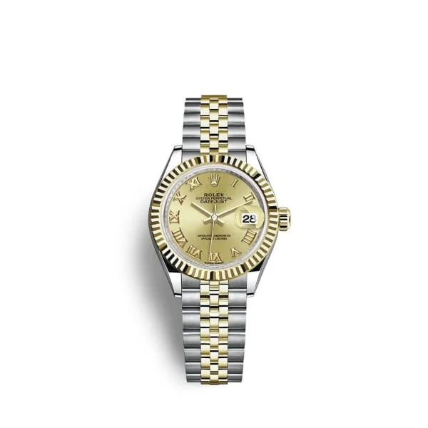 Rolex Lady-Datejust 28mm - Ref: 279173-0009 - Champagne Roman Dial, Two Tone Stainless Steel & 18K Yellow Gold Jubilee Bracelet Women's Watch-Rolex Datejust 28mm Watch