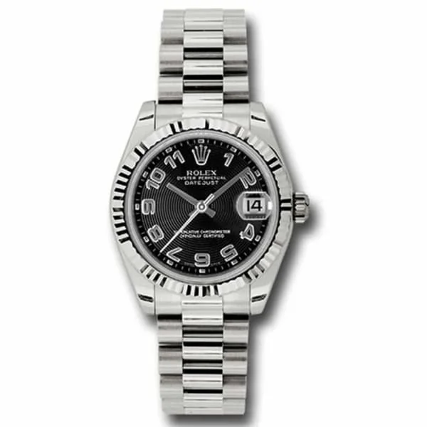 Rolex Datejust 31mm - Ref: 178279 bkap - Black Dial, 18K White Gold President Bracelet Women's Watch-Rolex GMT-Master II Men’s Watch