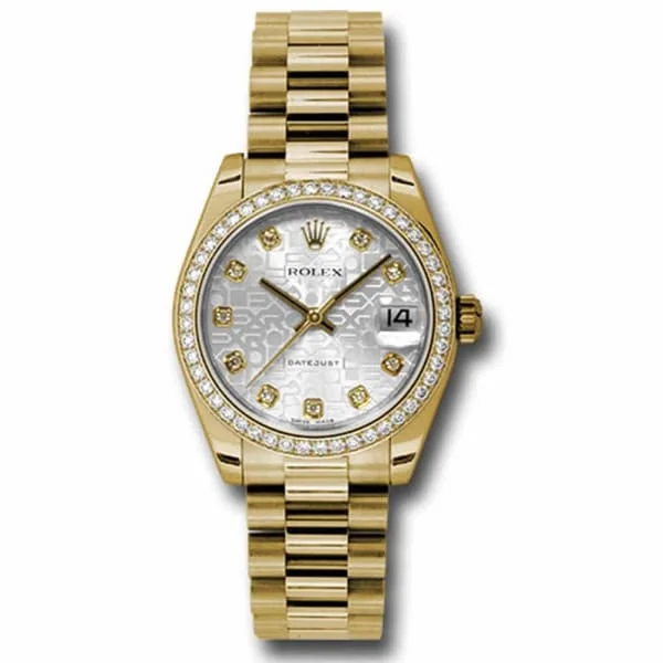 Rolex Datejust 31mm - Ref: 178288 sjdp - Silver Jubilee Dial, 18K Yellow Gold President Bracelet Women's Watch-Rolex Submariner Hulk 116610LV Watch