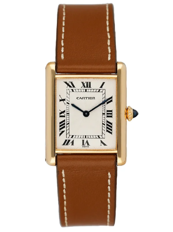 Cartier Tank Mecanique 9606 18K Yellow Gold Ladies Watch-Cartier Panthère de Cartier Watch for Women