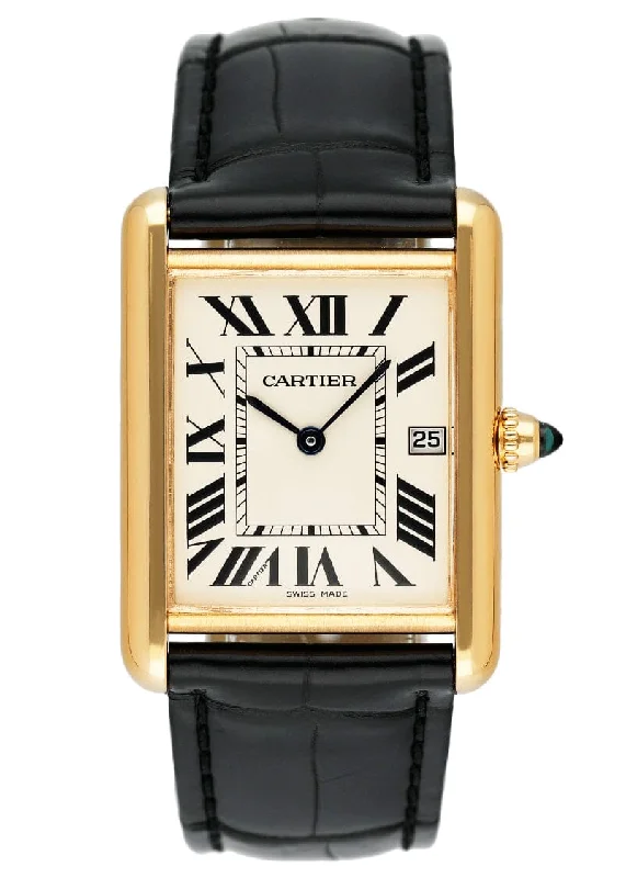 Cartier Tank Louis W1529756 18K Yellow Gold Mens Watch Box Papers-Cartier Juste un Clou Bracelet 18k White Gold