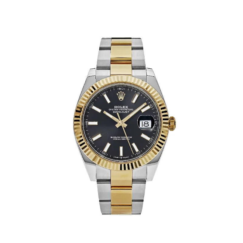 Rolex Datejust 126333 Yellow Gold Stainless Steel Black Dial Oyster-Rolex Datejust 28mm Watch