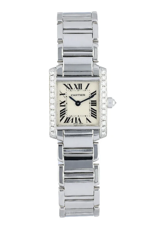 Cartier Tank Francaise 2403 White Gold Diamond Ladies Watch-Cartier Panthère de Cartier 18k Gold Watch