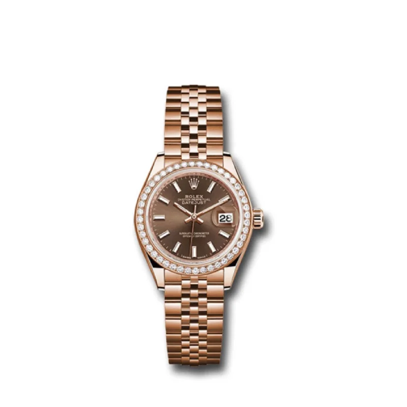 Rolex Lady Datejust 28mm - Ref: 279135rbr choij - Chocolate Dial, 18K Rose Gold Jubilee Bracelet Women's Watch-Rolex Submariner 116618LN Watch