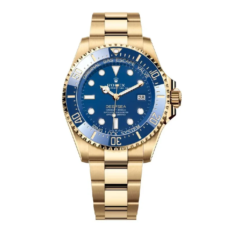 Rolex Deepsea / Sea Dweller 44mm - Ref: 136668lb-0001 - Blue Dial & Ceramic Bezel, 18K Yellow Gold Oyster Bracelet Watch-Rolex Day-Date 40mm White Gold Watch