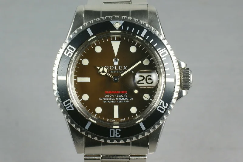 Rolex Red Submariner Ref: 1680 Meters First Mark 2 BROWN with papers-Rolex Datejust 41mm Green Dial Watch