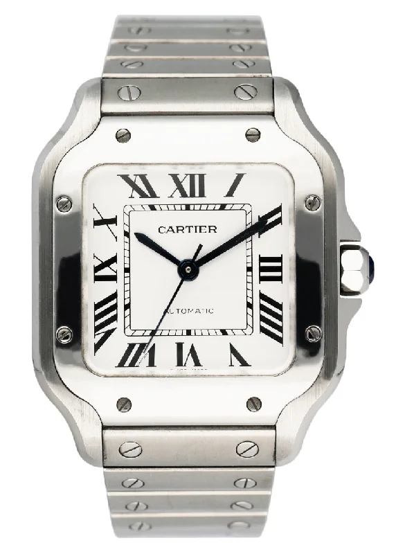 Cartier Santos De Cartier 4075 Midsize Steel Ladies Watch Box Papers-Cartier Tank Solo Quartz Watch