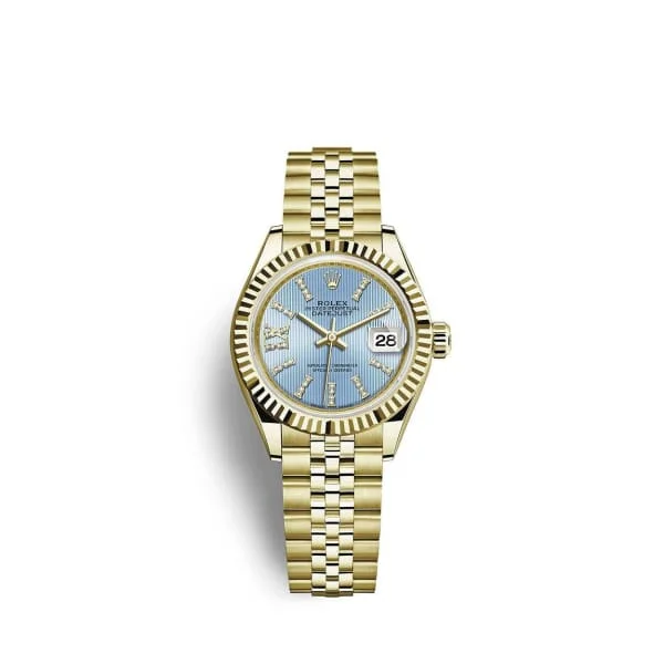 Rolex Lady-Datejust 28mm - Ref: 279178-0010 - Cornflower Blue  Diamond Dial, 18K Yellow Gold Jubilee Bracelet Women's Watch-Rolex Datejust 36mm Watch