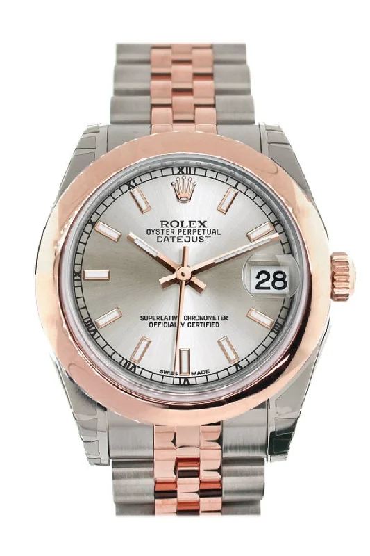 Rolex Datejust 31 Silver Dial 18K Rose Gold Two Tone Jubilee Ladies Watch 178241-Rolex Day-Date 40mm Rose Gold Watch