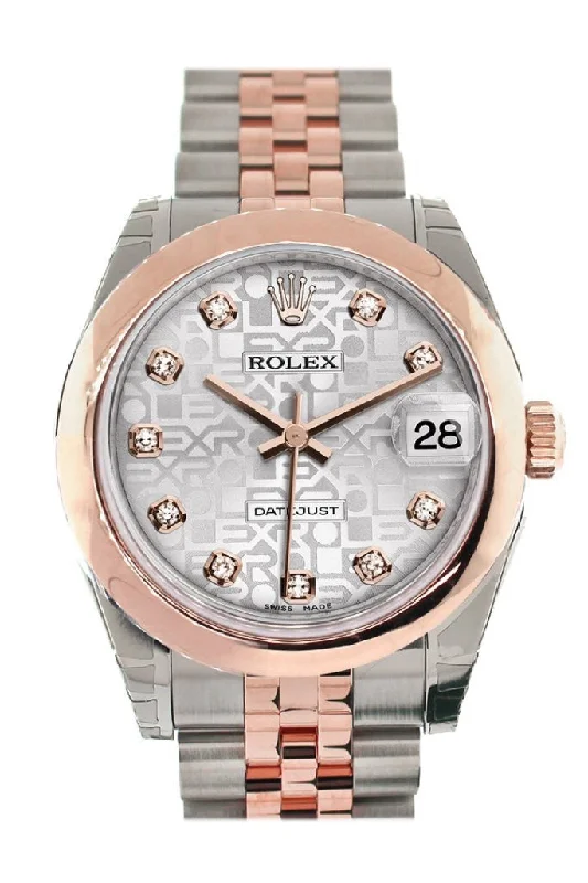 Rolex Datejust 31 Silver Jubilee Diamond Dial 18K Rose Gold Two Tone Jubilee Ladies Watch 178241-Rolex Cosmograph Daytona White Dial Watch