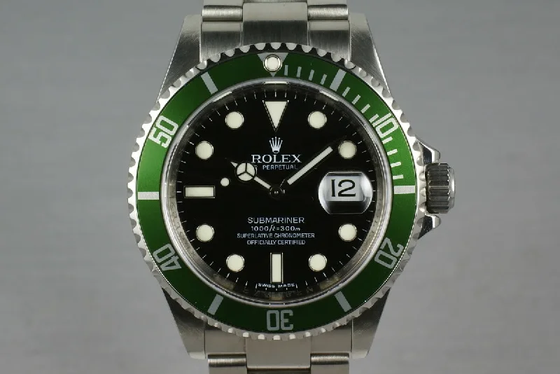 Rolex Green Submariner 16610 LV M Serial with Box and Papers-Rolex Cosmograph Daytona 18k Rose Gold Watch