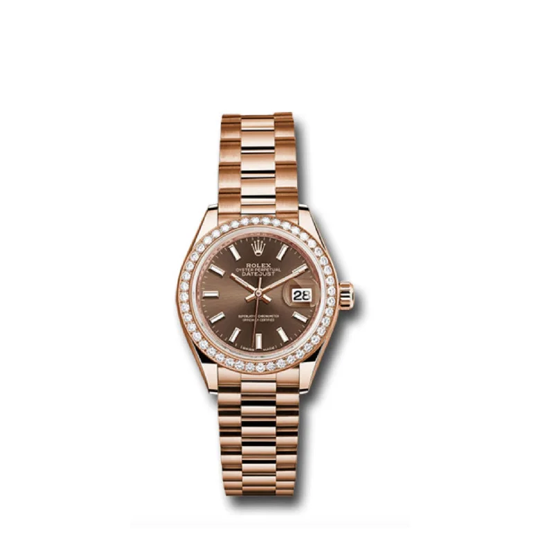 Rolex Lady Datejust 28mm - Ref: 279135rbr choip - Chocolate Dial, 18K Rose Gold Oyster Bracelet Women's Watch-Rolex GMT-Master II 126710BLRO Pepsi Dial Watch