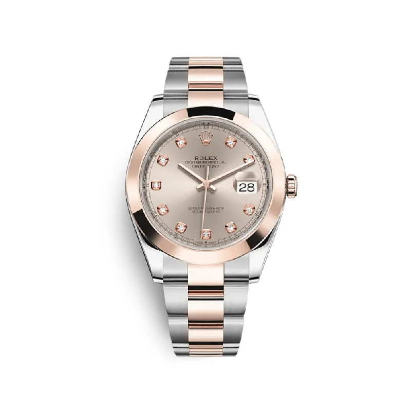 Rolex Datejust 126301 Stainless Steel Rose Gold Sundust Diamond Dial-Rolex Day-Date 36mm Watch