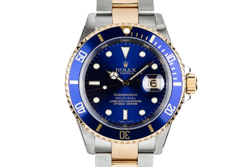 2003 Rolex Two-Tone Submariner 16613 Blue Dial with Box and Papers-Rolex Yacht-Master 42mm Watch