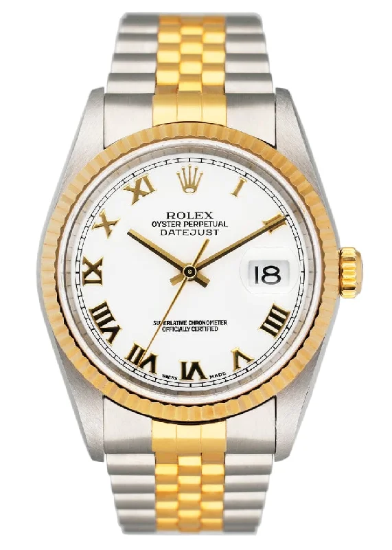 Rolex Datejust 16233 White Dial Two Tone Mens Watch-Rolex Day-Date 36mm White Dial Watch