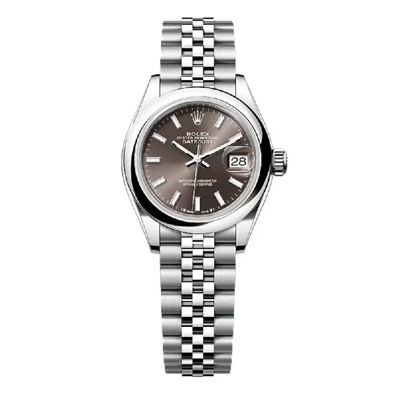 Rolex Lady-Datejust 28mm - Ref: 279160-0009 - Grey Stick Dial, Stainless Steel Jubilee Bracelet Women's Watch-Rolex Datejust 31mm Jubilee Bracelet Watch