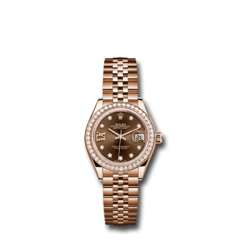 Rolex Lady Datejust 28mm - Ref: 279135rbr cho9dix8dj - Chocolate Dial, 18K Rose Gold Jubilee Bracelet Women's Watch-Rolex Day-Date 36mm Yellow Gold Watch