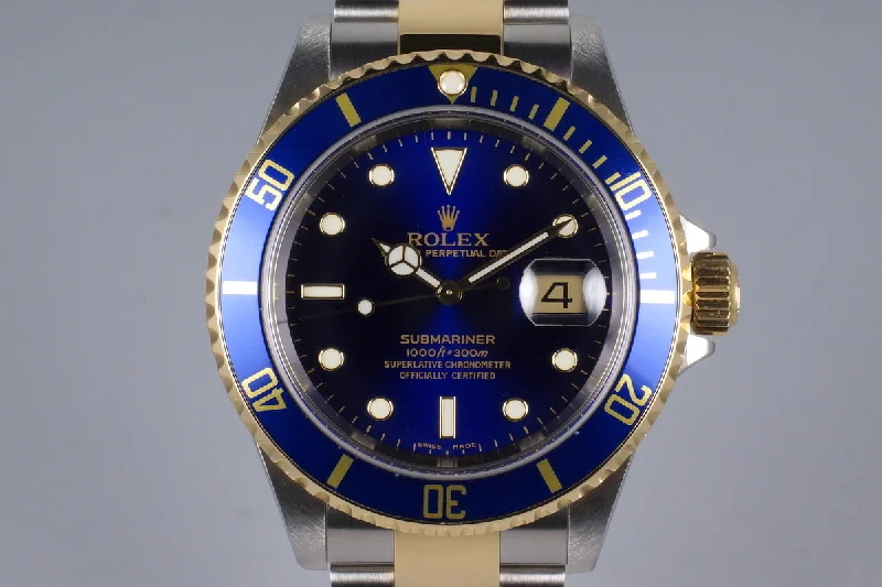 2005 Rolex Two Tone Blue Submariner 16613 with Box and Papers-Rolex Datejust 41mm Blue Dial Watch