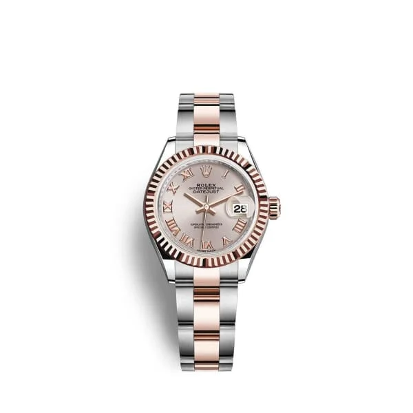 Rolex Lady-Datejust 28mm - Ref: 279171-0006 - Sundust Roman Dial, Two Tone Stainless Steel & 18K Rose Gold Oyster Bracelet Women's Watch-Rolex Day-Date President Watch