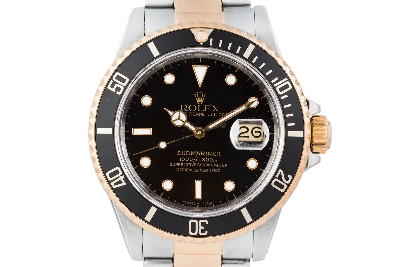 1985 Rolex Two Tone Submariner 16803 Black Dial with Box and Papers-Rolex Yacht-Master 40mm Watch