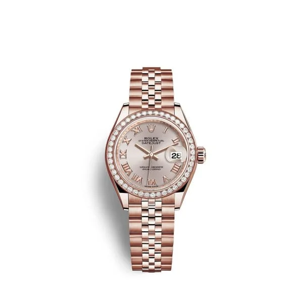 Rolex Lady-Datejust 28mm - Ref: 279135rbr-0009 - Sundust Roman Dial, 18K Rose Gold Jubilee Bracelet Women's Watch-Rolex Datejust Jubilee Bracelet Watch