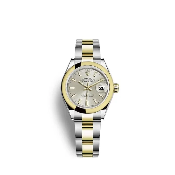 Rolex Lady-Datejust 28mm - Ref: 279163-0020 - Silver Stick Dial, Two Tone Stainless Steel & 18K Yellow Gold Oyster Bracelet Women's Watch-Rolex Day-Date 36mm White Dial Watch