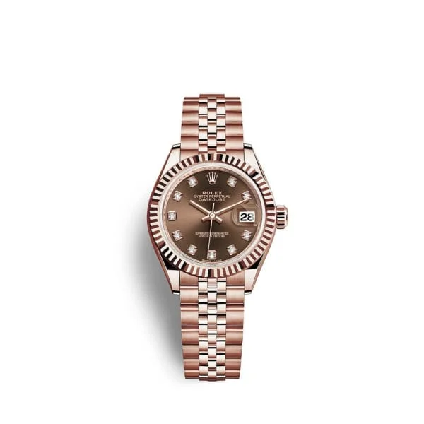 Rolex Lady Datejust 28mm - Ref: 279175-0010 - Chocolate Dial, 18K Rose Gold Jubilee Bracelet Women's Watch-Rolex Daytona 116520 Black Dial Watch