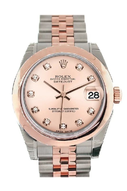 Rolex Datejust 31 Pink Diamond Dial 18K Rose Gold Two Tone Jubilee Ladies Watch 178241-Rolex Submariner 114060 No Date Watch