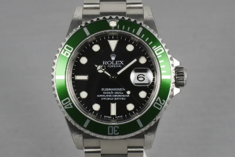 2003 Rolex Green Submariner 16610 LV Mark 1 with Box and Papers-Rolex Submariner 126610LN Watch