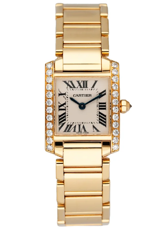 Cartier Tank Francaise WE1001R8 Diamond 18k Yellow Gold Ladies Watch-Cartier Love Bangle White Gold